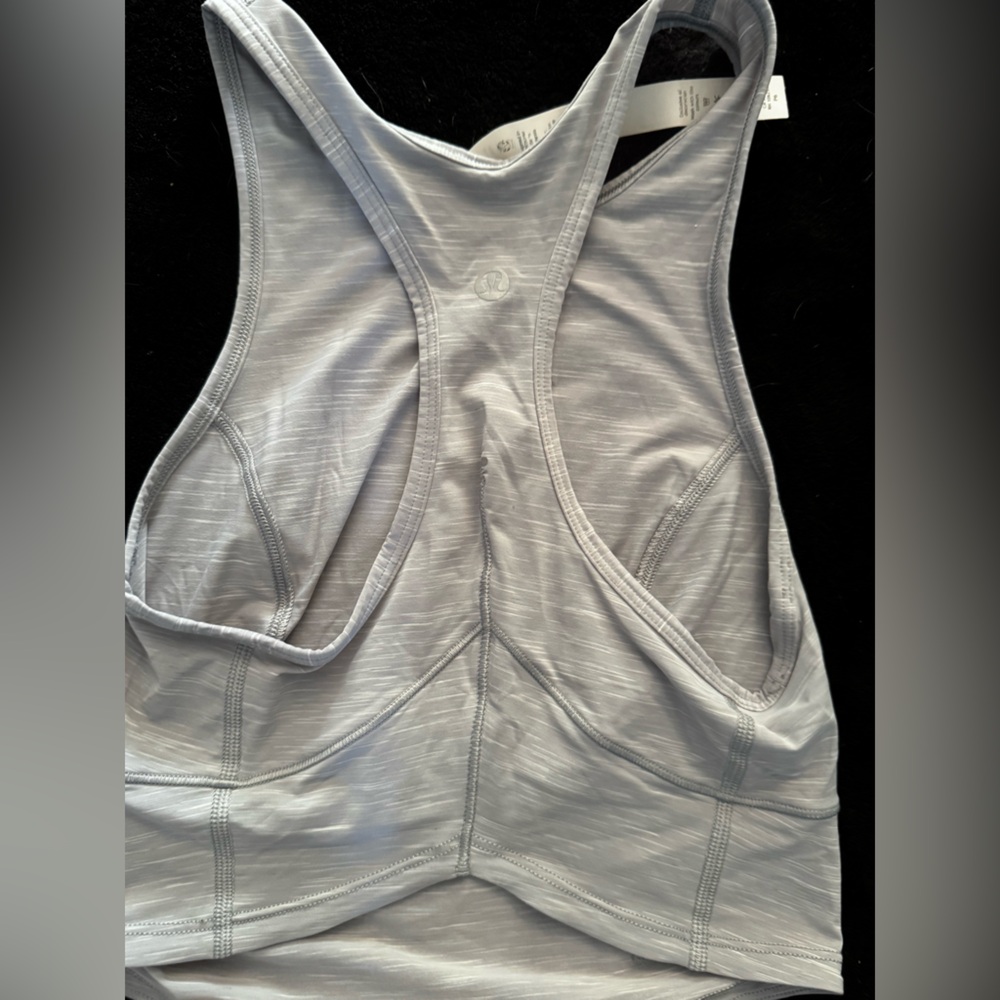 lululemon athletica Heathered Light Gray Racerback Sports top
